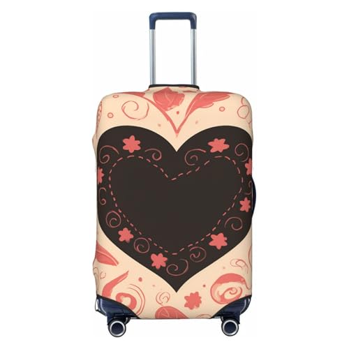 Travel Luggage Cover Happy Valentine's Day card Suitcase Protector Elastic Washable Stretch Suitcase Protector Anti-Scratch Travel Suitcase Cover Fit 18-32 Inch Luggage