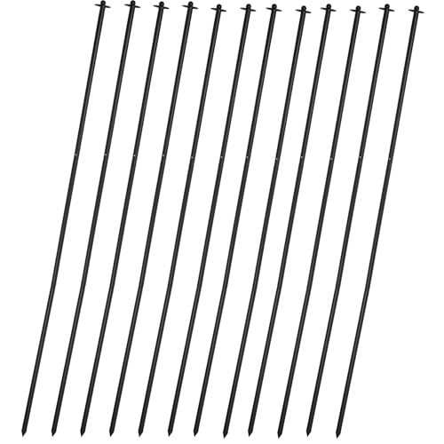 MARGAR 72IN Garden Stake Netting Support (12 Pcs), Heavy-Duty Powder-Coated Steel Frame, Garden Fencing Protection Trellises