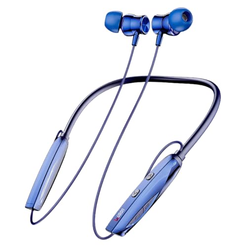 Image of BroNy CL-120 ENC Magnetic Switch Wireless Bluetooth Headphones In Ear Neckband Earphone, Rapid Charge, Dual Pairing, Magnetic Earpiece,Voice Assistant With Mic (Blue)