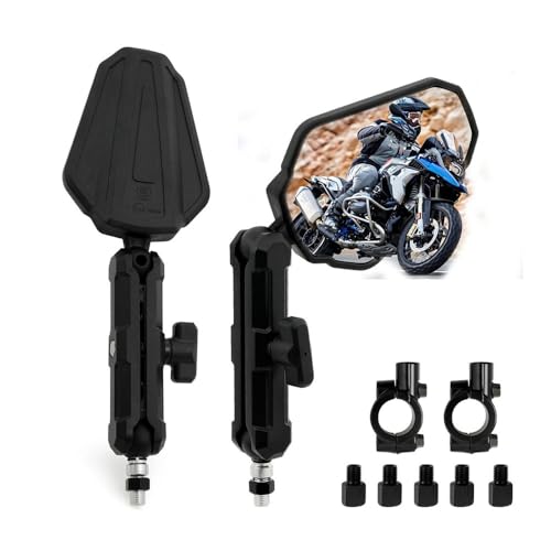 Rétroviseurs de moto 10mm et 8mm pliables à double usage route et sentier