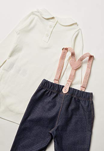 Kit Bebê Body e Calça Suspensório Up Baby Bebê-Meninas, Bege, M