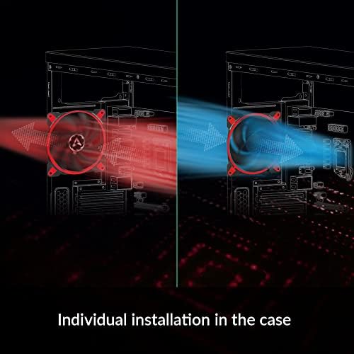 ARCTIC BioniX F140 - 140 mm Gaming Case Fan with PWM Sharing Technology (PST), quiet motor, Computer, Fan Speed: 200-1800 RPM - Red