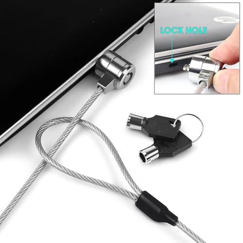 Image of Storite 2M Security Lock for ThinkPad Laptops | Durable Alloy Cable with Key Lock System and 2 Keys | Anti-Theft Protection, Silver