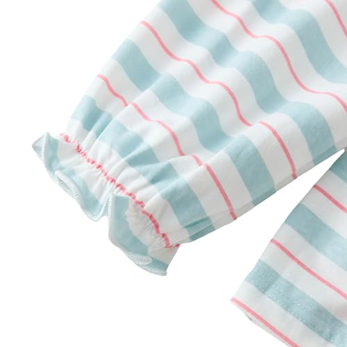 Image of UMELOK Girls Clothing Set 2 Pcs Long Sleeve Ruffle Print Top and Leggings Fall Outfit Size 4-7 Years