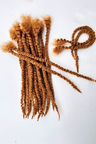 Linkmai Textured Locs 8-14Inch 0.4Cm And 0.6Cm 100% Real Human Hair,Natural Black And #27 Dreadlock Extensions For Man/Women Full Head Handmade Permanent Loc Extensions Bundles Can Be Dyed Bleached Curled And Twisted Including Free Needles And Comb(20Strands) (0.6Cm 10'', Natural Black) #TOP3