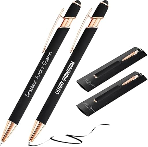 Jolis Papiers Bolígrafo personalizado 2 en 1 Copper Rose Gold Edition, Plata, Negro, Azul marino, Gris, Burdeos, Bolígrafo con texto personalizado (Edición Cobre Negro, 2) | Ya disponible en tu tienda friki favorita! En mundofriki.es!