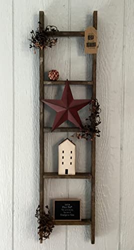 Furniture Barn USA Primitive Farmhouse Decorative Tobacco Lath Ladder...