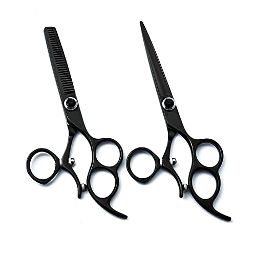 Ciseaux de coiffure amincissants 6,0 pouces au design noir ergonomique - 4