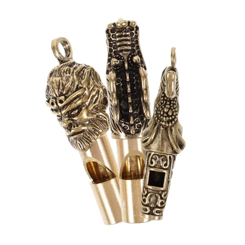 Abaodam 3Pcs Copper Emergency Whistle Portable Camping Whistles for Outdoor Activities Keychain Accessories with Loud Sound for and Survival