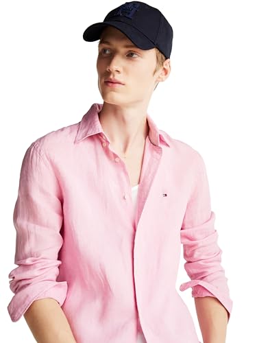 Image of Tommy Hilfiger Men's Long Sleeve Casual Linen Button Down Shirts in Regular Fit