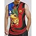 BJQ Men's Puerto Rican Flag Tank Top Casual 3D Frog Graphic Print Shirt Quick Dry Sleeveless Sports Vest