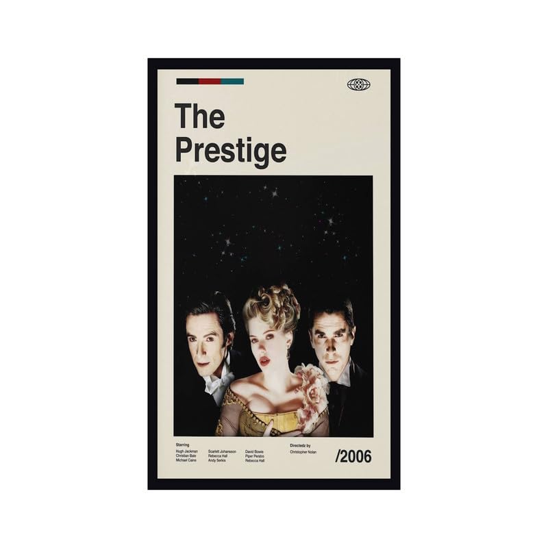 BLINKART Prestige (2006) Movie Poster Frame 8x12 Inch | Premium 300 GSM Paper Wall Print | Mid Century Vintage Film Artwork for Home, Bedroom, Living Room, Office | Framed Photo Decor