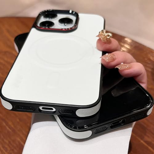 Étui en cuir double couleur pour iPhone 13 Pro Max blanc antichoc - 3