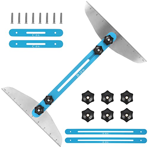 Stair Treads Gauge Template Tool Stair Jig Measuring Stair Tool, Shelf Scribe Tool for Stairs Risers Shelf and Cutting Drywall, 11.4In to 60.7In, Stair Tool Box 8 Stair Treads Gauge Template Tool Stair Jig Measuring Stair Tool, Shelf Scribe Tool for Stairs Risers Shelf and Cutting Drywall, 11.4In to 60.7In, Stair Tool Box - Image 8