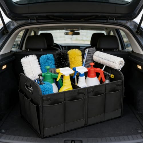 Caja de almacenamiento plegable para maletero de tela Oxford coche negro ASHATA 4