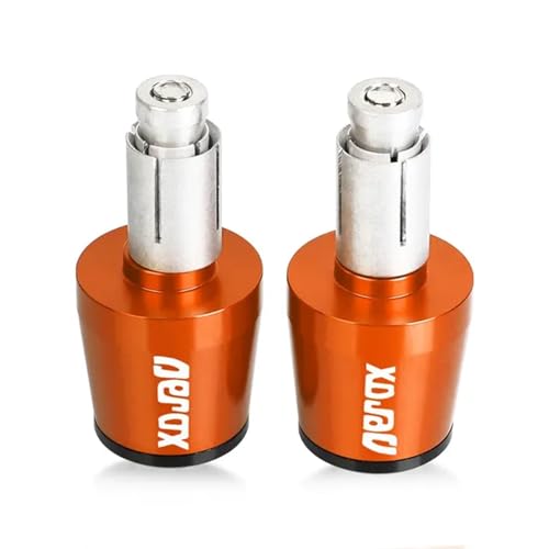 Für Yamaha AEROX155 AEROX 155 2017 2018 2019 2020 2021 7/8''22mm Motorrad Lenker Griffe End Kappe Stecker(Orange and Black)
