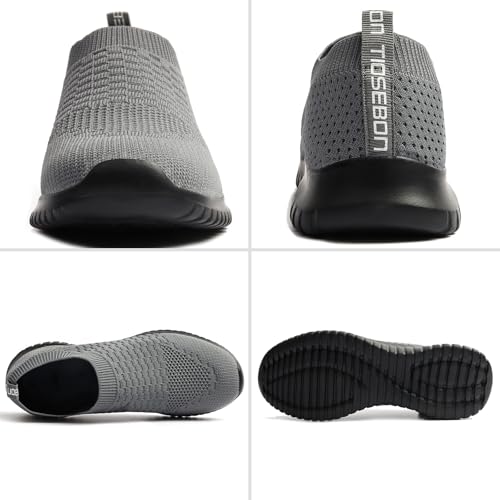 Image of TIOSEBON Men's Slip On Walking Shoes Arch Support Knit Mesh Lightweight Casual Comfortable Gym Workout Running Tennis Travel Standing Sneakers