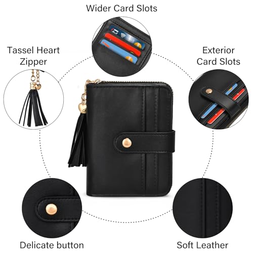 Stylish RFID Blocking Bifold Wallet for Women with ID Window and Coin Pocket - Compact and Chic Design - Image 5