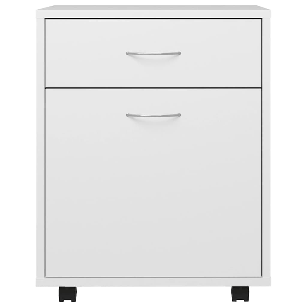 Armoires, buffets, armoires avec portes et étagères, meuble à roulettes, blanc, 45 x 38 x 54 cm