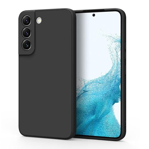 AK Hülle für Samsung Galaxy S22 5G Schutzhülle, Hochwertige Silikon Handyhülle, Kratzfest Stoßfest Fallschutz, Passgenau Dünn Matt Case für Samsung S22 5G 6,1 Zoll, Schwarz