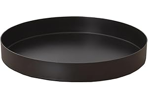 Black Round Metal Candle Holder Tray