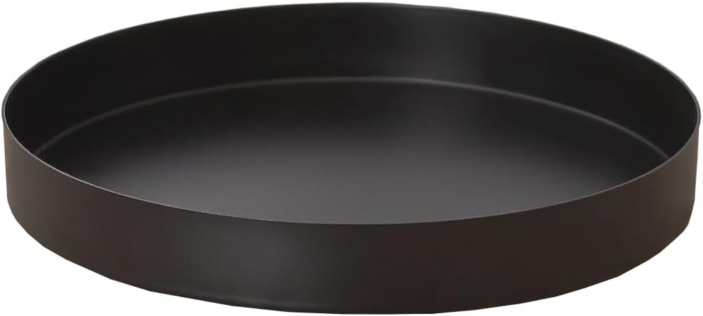 2 Pack Black Metal Round Tray, Candle Holder Tray, Decorative Serving Tray, Coffee Table Trays for Modern Farmhouse Home Decorations (7.8")