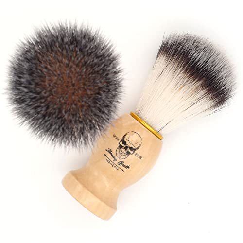 Menesia Shaving Brush For Men, Wood Handle Shave Brush,Mens Shaving Cream & Soap Brush (Skull) #TOP4