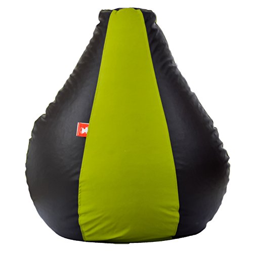 Image of Comfy Bean Bags Jumbo Bean Bag Without Fillers Cover (Black and Pea Green)