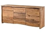JEDER SCHRANK EIN UNIKAT - Da das Sideboard aus naturbelassenem Sheeshamholz gebaut wurde, ist jeder Schrank einzigartig und hat individuelle markante Maserungen und Färbungen