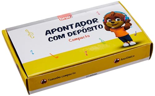 Apontador com Depósito, Colors Pequeno, Caixa com 24 Unidades, BRW
