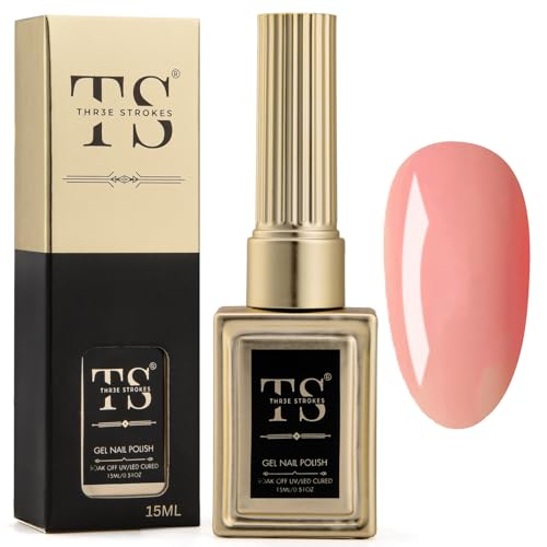 Image of THR3E STROKES Professional UV Gel Nail Polish, HEMA-FREE Lasts Upto 21 Days, Super Glossy Finish, Non-Chipping, Non-Smudging, Quick Drying Nail Polish,15 ml (9, 15ML)