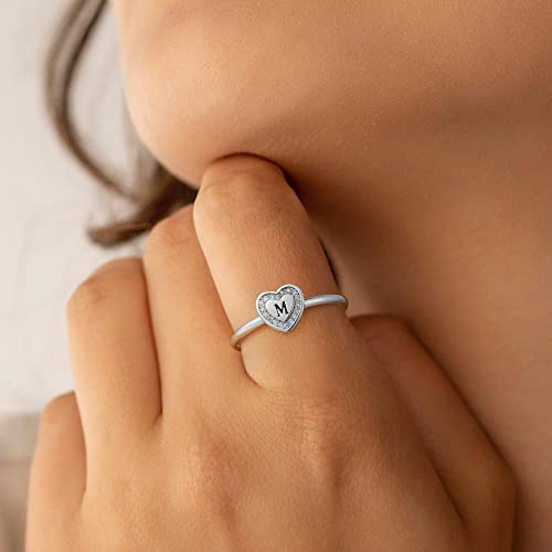 Initial Rings for Teen Girls - Sterling Silver/Rose Gold Plated Ring for Teen Girls Kids Ring for Girls Gifts | Heart Sterling Silver Little Girl Rings Child Gifts jewelry for teens Adjustable-No tarnish, No reactions for sensitive skin Hypoallergenic2