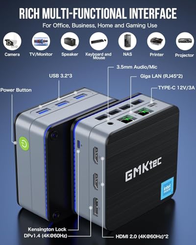undefined GMKtec Mini PC Intel N150(Turbo 3.6GHz) 12GB DDR5 512GB SSD Dual LAN, Desktop Mini Computer 4K Triple Display, WiFi6, BT5.2, Energy Efficient Nucbox G2 Plus の商品画像 4