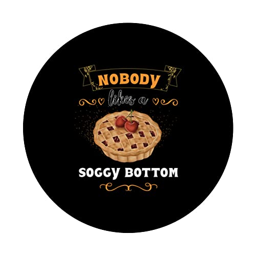 Baker Nobody Likes A Soggy Bottom Pastry Chef PopSockets Swappable PopGrip, Black - Image 3