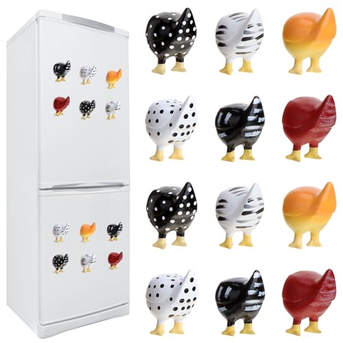 12 Imánes Decorativos de Resina con Diseño de Pollo miniatura 1
