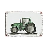 Green Tractor Transportation Sign Boys Room Tractor Toddler Room Decor Vintage Metal Tin Sign Home Decor Aluminum Sign Wall Sign for Kids 12'x8'