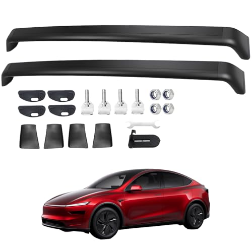 2025-2026 Tesla Model y Juniper Roof Rack Cross Bars 2 PCS Set Luggage Rack Heavy Duty 550lb...