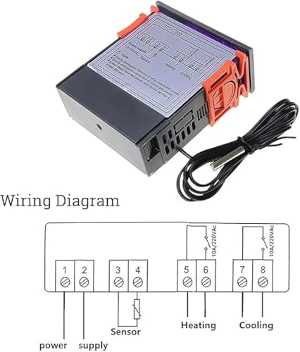Image of Digital LED Display Temperature Controller With Thermostat Control Switch NTC Sensor Probe For Egg Incubator (STC-1000)