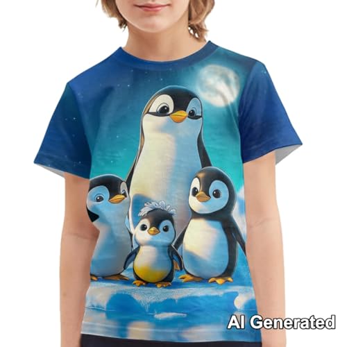 Image of Xhuibop Kids Tshirts Girls Boys 3-16 Years Summer Clothes for Teens Loose Fitting Tops