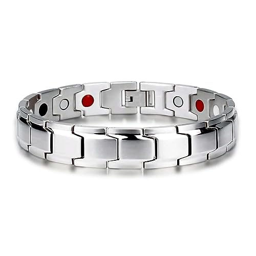Braccialetti magnetici in acciaio di titanio generico per uomini - 4 colori, magnete naturale, braccialetto di energia dimagrante, braccialetto di terapia magnetica contorto per la salute e