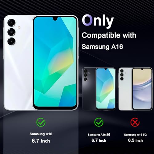 Image of Case for Samsung Galaxy A16 5G /4G, Military Grade Drop Protection Phone Case, Yellowing Resistant, Anti-Scratch Hard PC Back, Shockproof Hard Ultra-Thin Protective Cover, Clear
