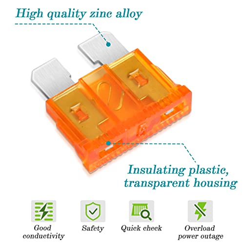 JatilEr 10 Piezas Fusibles 12v Estándar 5A con Extractor para Coche/Camper/Camión/Moto/Barco - imagen 5