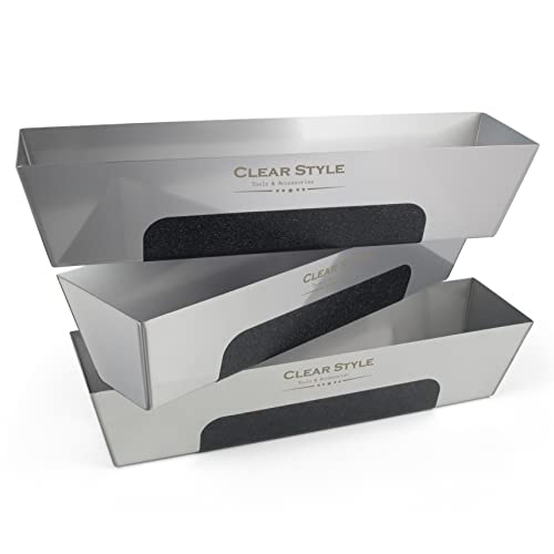 Clear Style Stainless Steel Mud Pan (14 Inch 3 Pack)