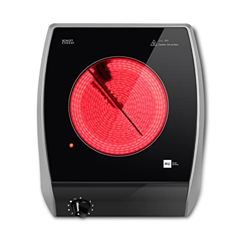 Miji Gala 2000 grey/black - hochwertiges mobiles Cerankochfeld 2000Watt, HiLight® Technologie - einzel Kochplatte SCHOTT CERAN® Cover