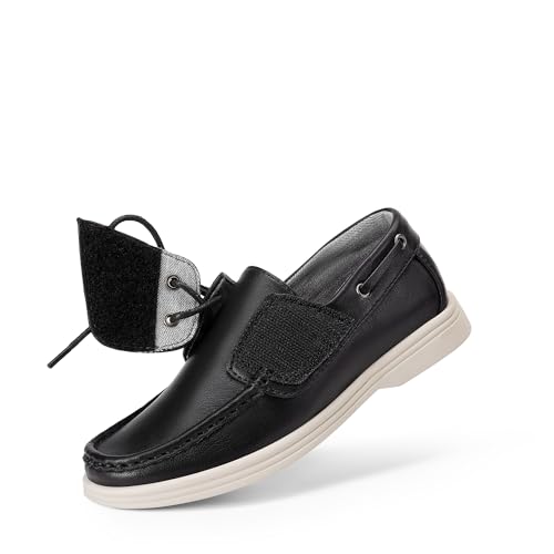 Image of DREAM PAIRS Boy's Loafers Boat Dress Shoes | Classic Moccasin Toe Comfortable Kids Toddler Formal School Slip on Casual Wear