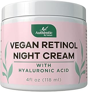 Organic Vegan Retinol Night Cream For Face - with Hyaluronic Acid, Carrot Seed Oil. Anti Aging Treatment For Wrinkle, Dark Circle, Acne, Scars. Help Skin Tightening, Moisturizing. For Women, Men
