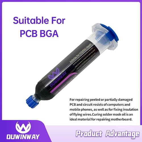 Image of 30cc Black UV Solder Mask Ink,Black UV Curing Solder Mask Ink,Black UV Solder Mask Ink,UV Curing Black Solder Mask BGA PCB Solder Resist Ink with Arcing Prevention, Prevent Corrosive Arcing