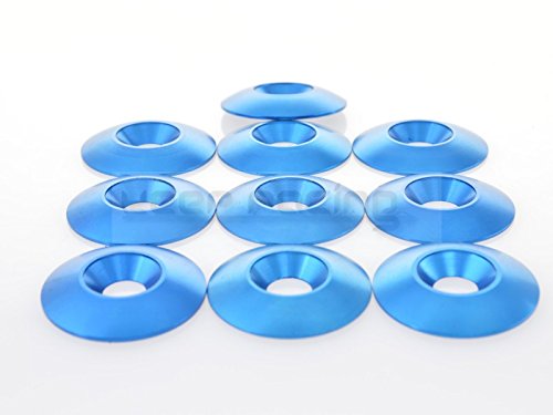Preisvergleich Produktbild 10 Stück Aluminium Unterlegscheibe für Kart Sitz, 34x8mm, blau exloxiert