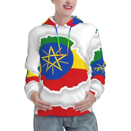 Pull à capuche Éthiopie extensible et ultra doux avec grande poche kangourou pratique