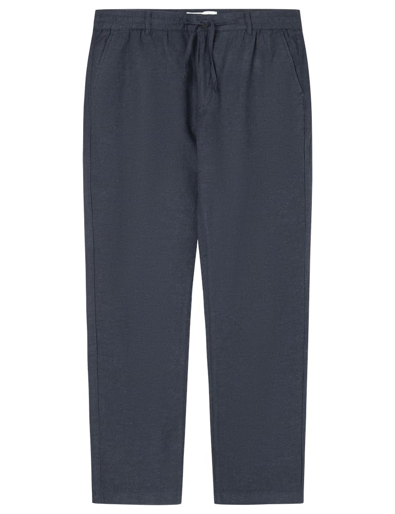 SPRINGFIELD Chino Basic Linen Pants for Men, Navy Blue, M